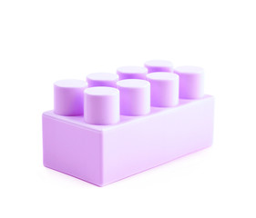 Single toy construction block isolated