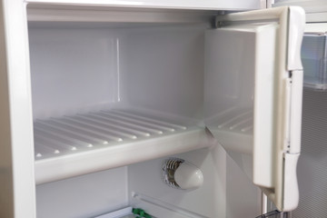 Open refrigerator close up