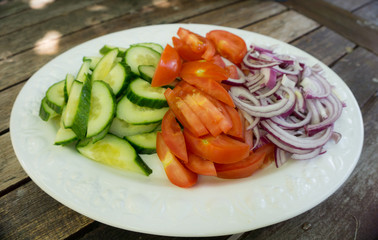 Sliced fruit tomatoes 