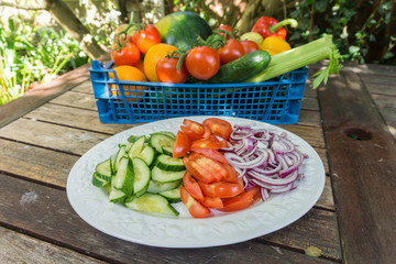 Sliced fruit tomatoes 
