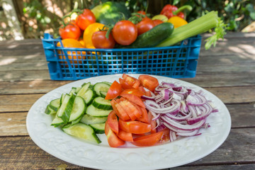 Sliced fruit tomatoes 