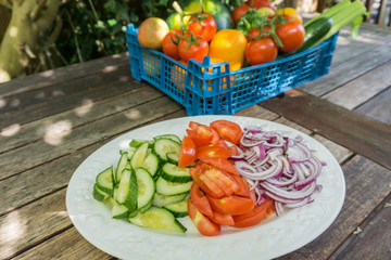 Sliced fruit tomatoes 