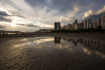 Sunset in Santos, Brazil;