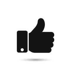 Thumb up vector black icon.