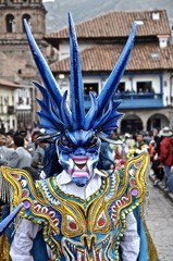 Fototapeta na wymiar Peruvian carnival dancer