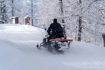 Scooter on the frozen road