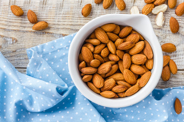 Almond nuts, vegan healthy food, superfood