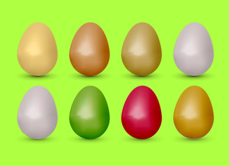 Easter realistic colorful eggs set. Vector illustration