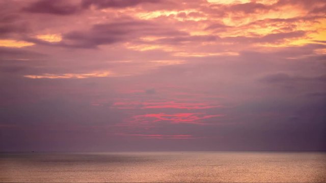 Beautiful sunset above sea. time-lapse video footage.