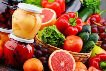 Composition with variety of organic vegetables and fruits