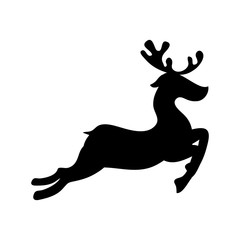 happy merry christmas reindeer card vector illustration design