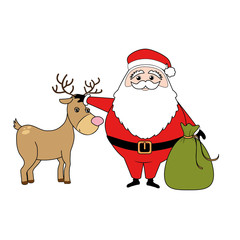 happy merry christmas santa claus card vector illustration design