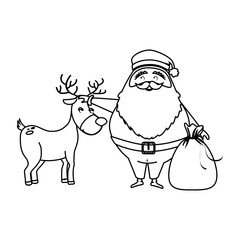 happy merry christmas santa claus card vector illustration design