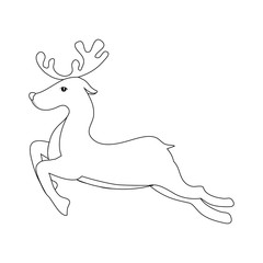 happy merry christmas reindeer card vector illustration design