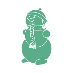 happy merry christmas snowman card vector illustration design