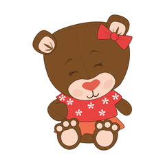 cute bear teddy icon vector illustration design