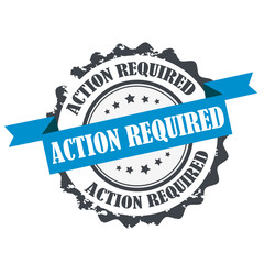 Fototapeta premium Action required stamp.Sign.Symbol logo isolated on white