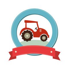 tractor farm isolated icon vector illustration design