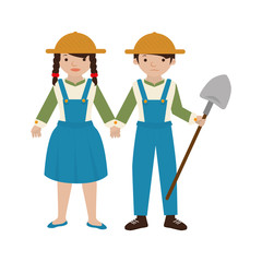 farmer avatar character icon vector illustration design