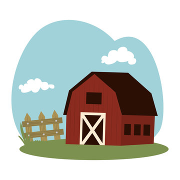 stable building farm icon vector illustration design