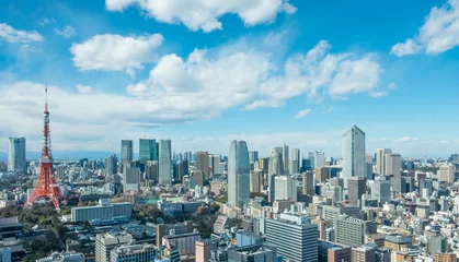 Wandcirkels aluminium Tokyo landschap © naka