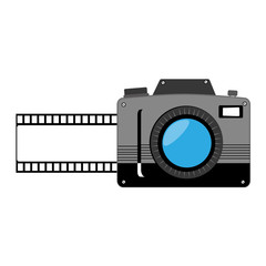 analog camera with Photographic tape vector illustration