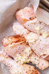 Fresh semifinished poultry with spices
