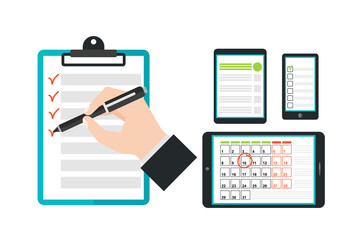 Agenda list concept vector illustration.