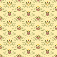Vector damask vintage seamless pattern background.