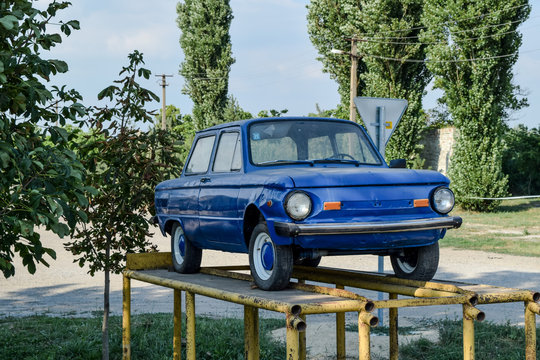 Old Car Zaporozhets. Restored Vintage Car. The Legacy Of The Sov