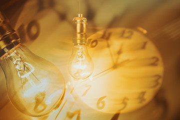 Light bulb and clock
