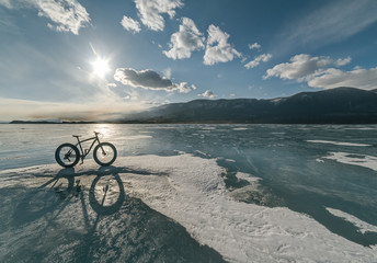 Fototapeta premium Fatbike. Fat tire bike.