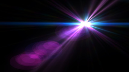 Lens Flare light over Black Background. Easy to add overlay or screen filter over photo