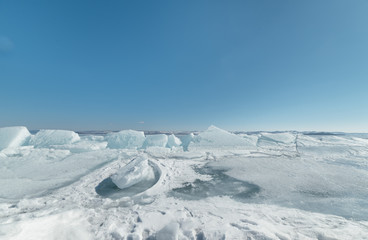 Fototapeta na wymiar Baikal lake in winter.