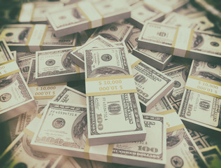 Fototapeta na wymiar Money background. US dollars stacked 