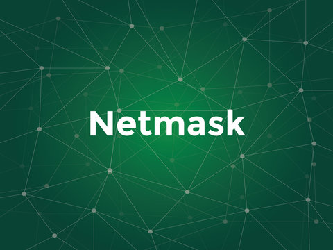 illustration white text on green background for netmask on networking