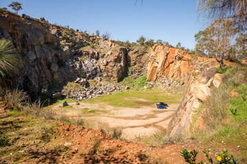 Top view on a Mountain Quarry site in Greenmount National park
