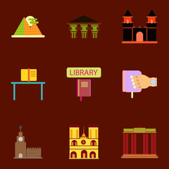 Travel. Famous monuments of world. history book education, Sketch vector illustration collection