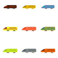 stylish icon in flat style travel airplane collection