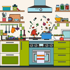 Home kitchen interior