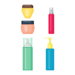 Set of cosmetic tubes isolated vector.