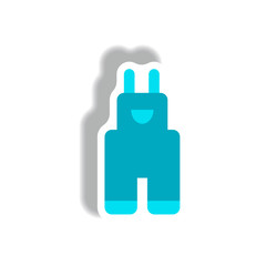 stylish icon in paper sticker style children pants