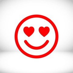 smile with hearts of love icon stock vector illustration flat design