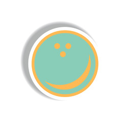 stylish icon in paper sticker style bowling ball