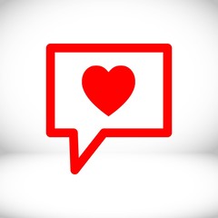 Speech Bubbles Icon. chat love pictogram stock vector illustration