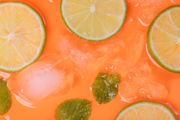 Lime, mint and ice
