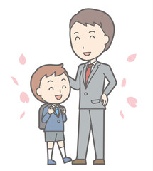 Illustration of entrance ceremony at elementary school vol.15