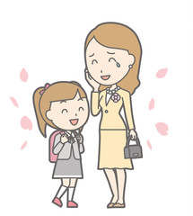 Illustration of entrance ceremony at elementary school vol.14