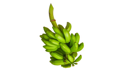 green banana on white background