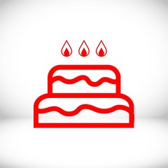 cake with candles icon stock vector illustration flat design